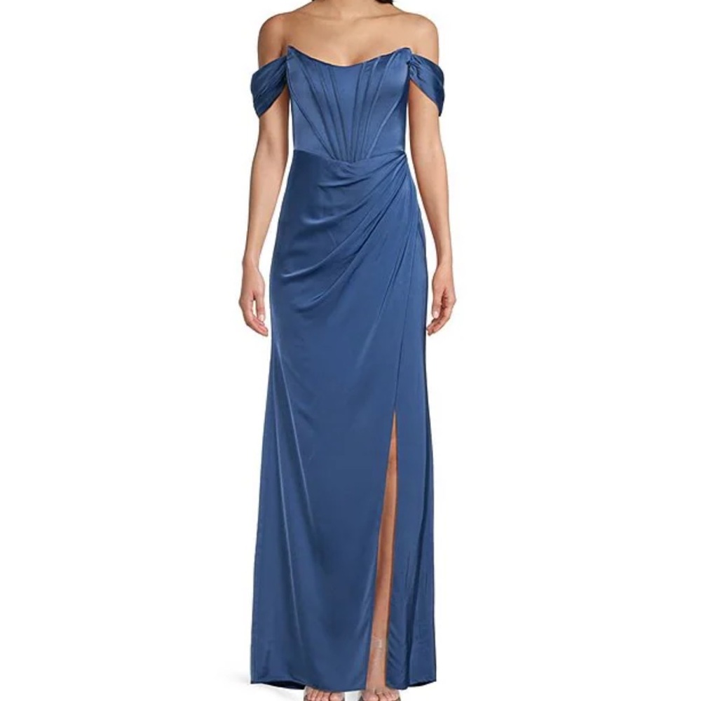 GB off the shoulder corset dress (navy blue)